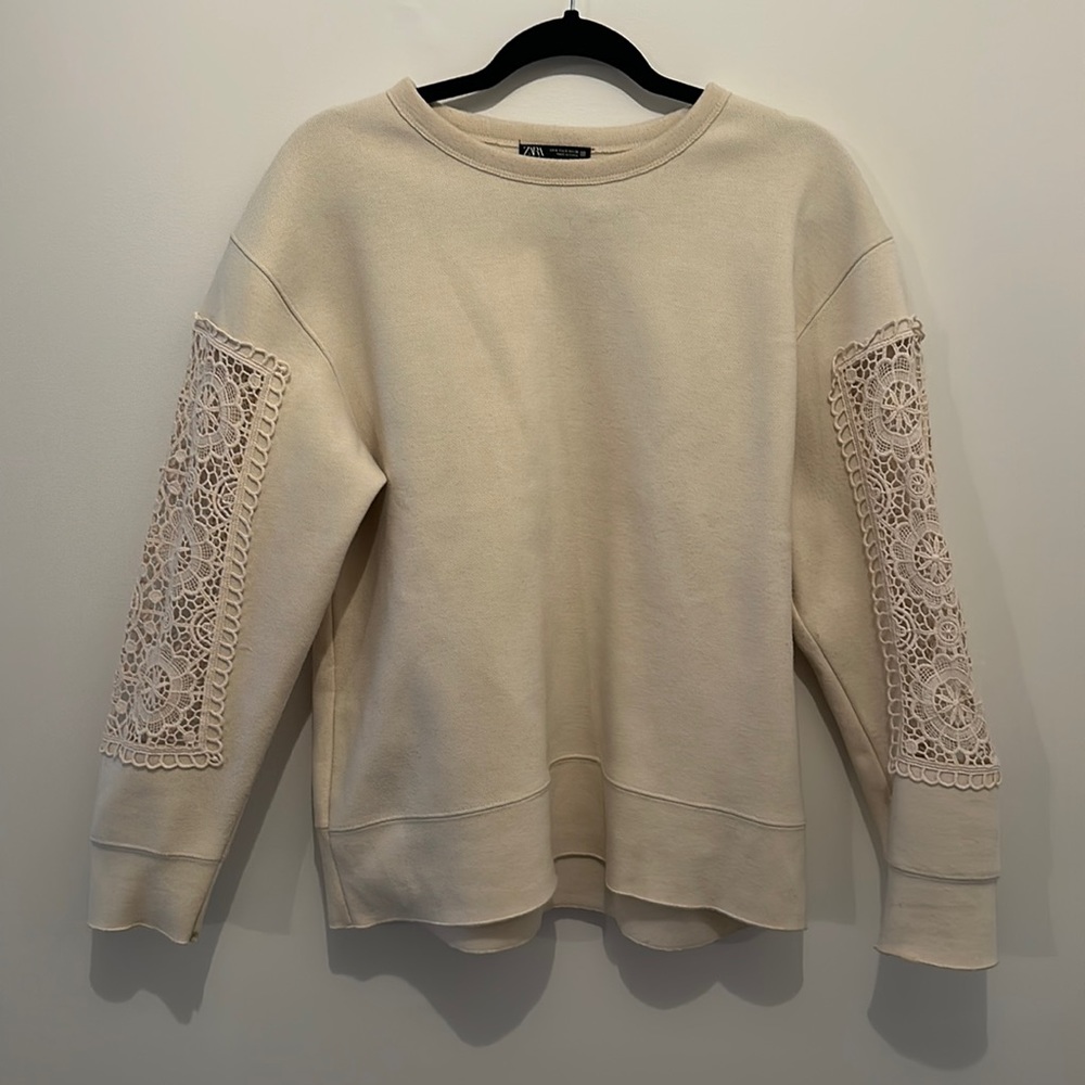 Zara Lace Detail Sweater S